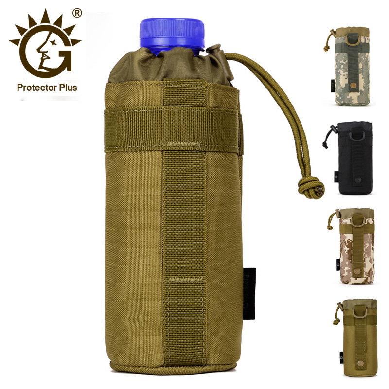 

Tactical Molle Water Bottle Pouch Outdoors Gear Kettle Waist Bag for Army Climbing Camping Hiking Bags Backpack Accessories, Random color