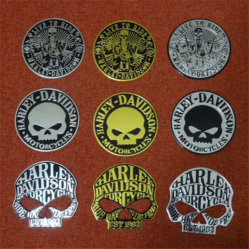 

Personalized Car Stickers Decorative Metal Stickers Creative Skull Car Sticker Modified Body Labeling For Car Motocycle, Mix