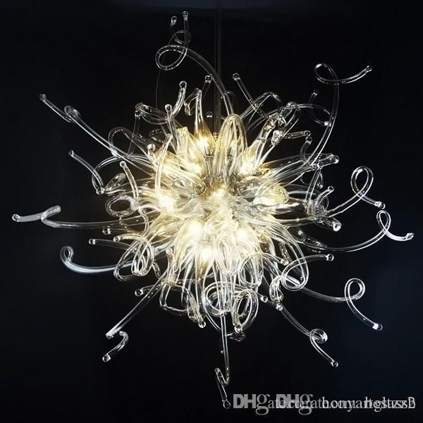 

New Decorative Hand Blown Murano Art Glass Chandelier, Blow Glass Chandeliers Lighting, LED Clear Pendant Lights