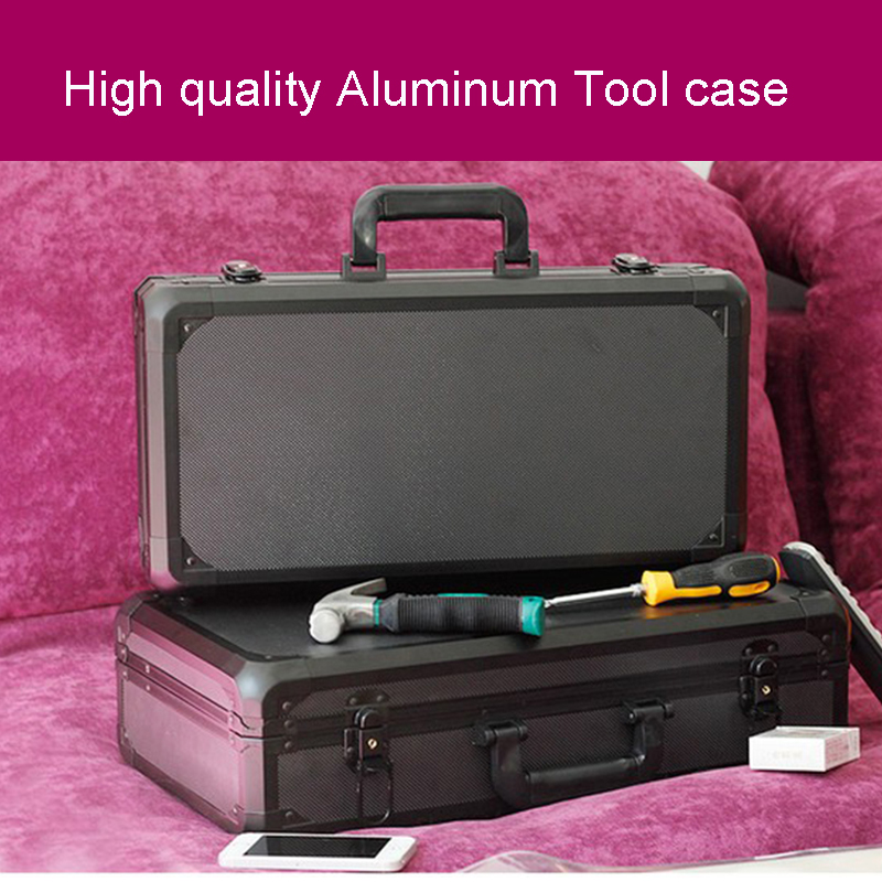 

Aluminum Tool case suitcase toolbox File box Impact resistant safety case equipment camera with pre-cut foam lining