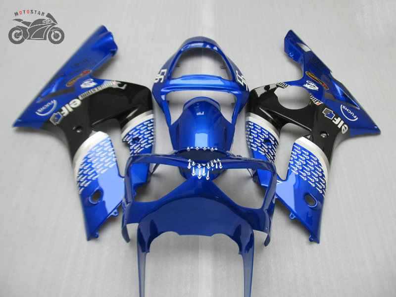 

customize injection fairings parts for kawasaki ninja zx6r 2003 2004 zx6r 636 03 04 zx 6r blue chinese motorcycle fairing set, Same as the picture