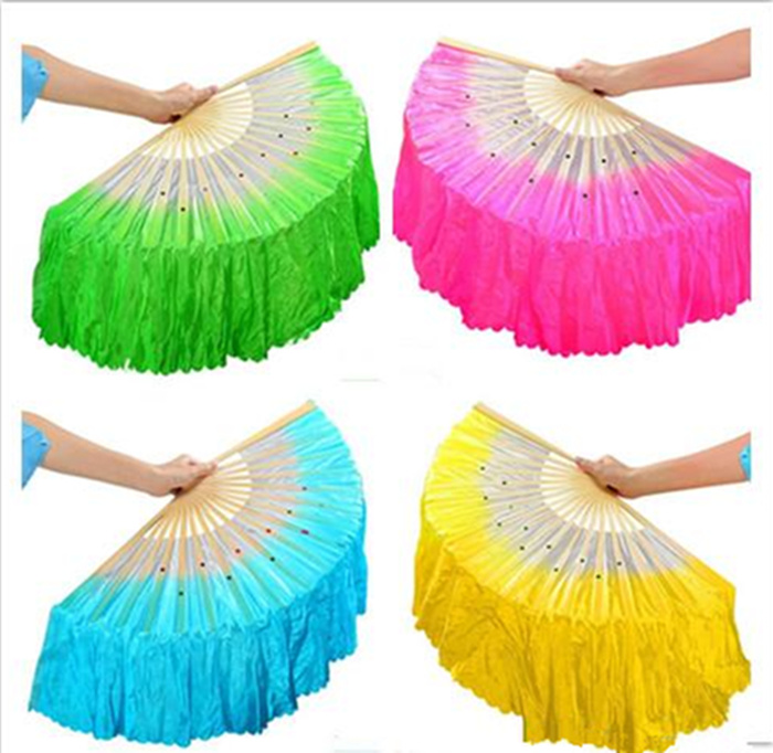 

Hot Festive Chinese silk dance fan Handmade fans Belly Dancing props 5 colors