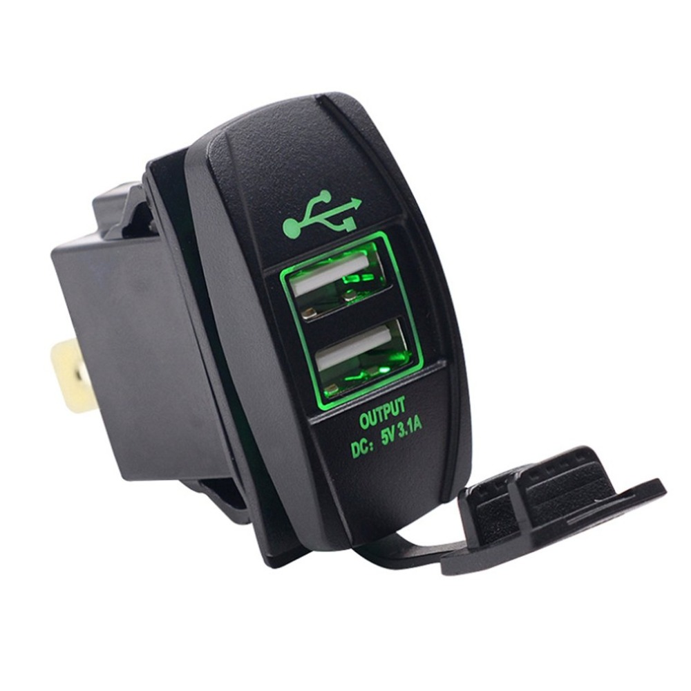 

Waterproof Dual Usb Port Car Charger Adapter Dust-Proof 5V 3.1A 12V 24V Universal Car Charger Socket for Citroen Honda Toyota Motor