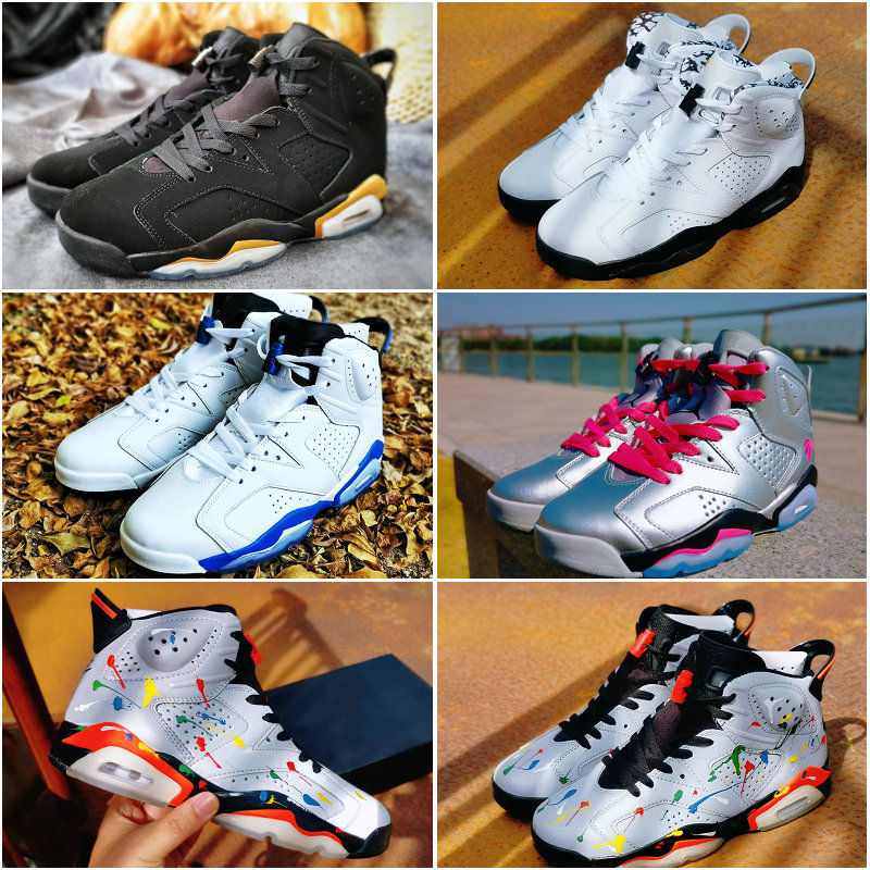 

2020 New Sport Blue 6s GS Alligator Men Basketball Shoes 3M Reflective Jumpman 6 Sliver Graffiti Valentine Day Trainers Women Sneakers, 01