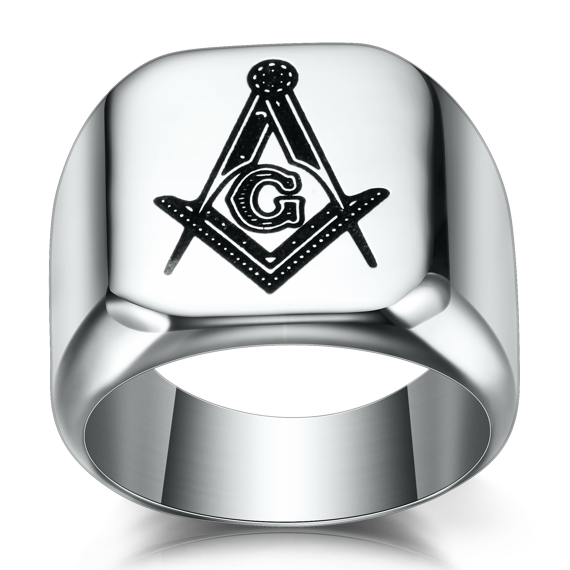 

Wholesale-New Designer Stainless Steel Masonic Ring for Men master masonic signet ring free mason ring jewelry