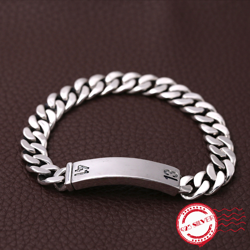 

Other Bracelets S925 Sterling Silver Men's Bracelet Personality Classic Fashion Jewelry 1314 Couple Shape 2021 Send Lover's Gift
