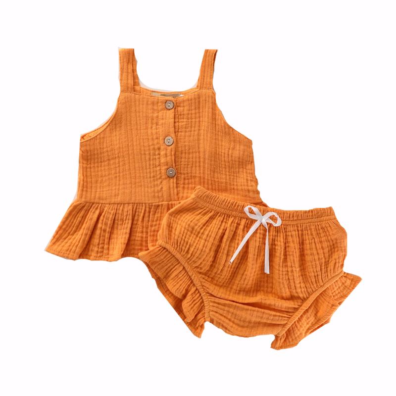 

2Pcs Baby Kids Clothes Set Sleeveless Newborn Girls Button Tank Tok+mini Shorts Outfits Toddler Infant Vest Tops Clothing Set, Ali2070f