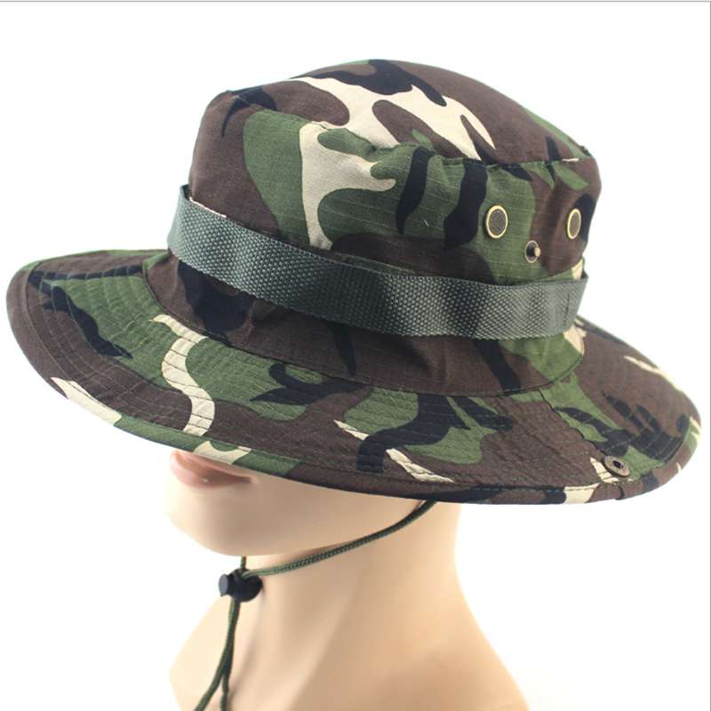 

2019 New Outdoor Fisherman Hat Breathable Casual Shade Jungle Round Hat Hiking Fishing Camouflage Bonnet Customizable, Picture color