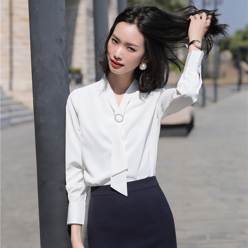 

Spring Fall Fashion Women Blouses & Shirts Long Sleeve Office Ladies Work Wear Tops Styles, Blouse only