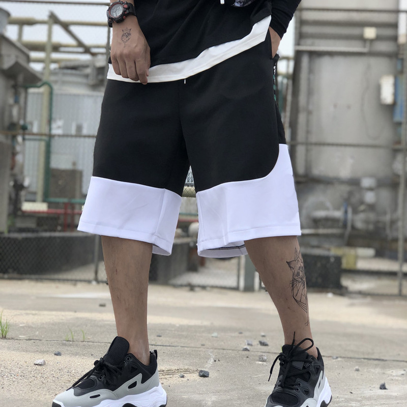 mens designer basketball men s joggers shorts striped patchwork casual men sport pants tide brand letter print