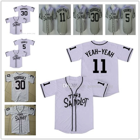 

The Sandlot Benny Baseball 5 Michael 'Squints' Palledorous 11 Alan Yeah-Yeah 30 'The Jet' Rodriguez McClennan Movie All Stitched Jerseys, 5-gray