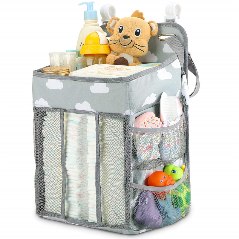 

Baby Diaper Bags Bed Hanging Diaper Caddy Nursery Organizer Designer Wet/ Dry Storage Bags Large Waterproof Travel Nursing Bag, Design 1