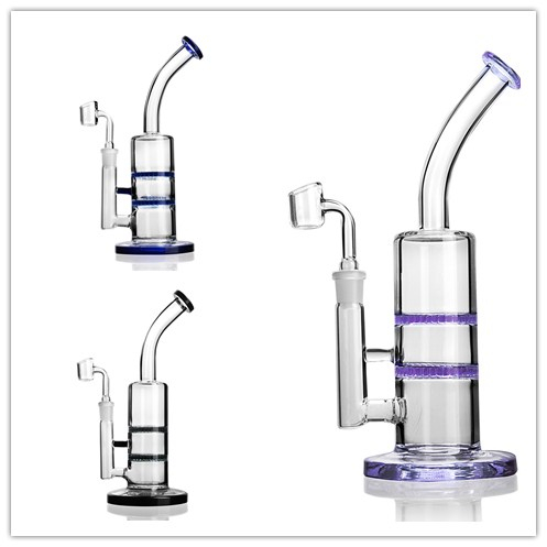 

Colorful Water Bongs Two Layers Fliter Hookahs Dab Rigs Percolater Dab Rig Glass Bong Pipe Recycler Thick Base 14mm Banger