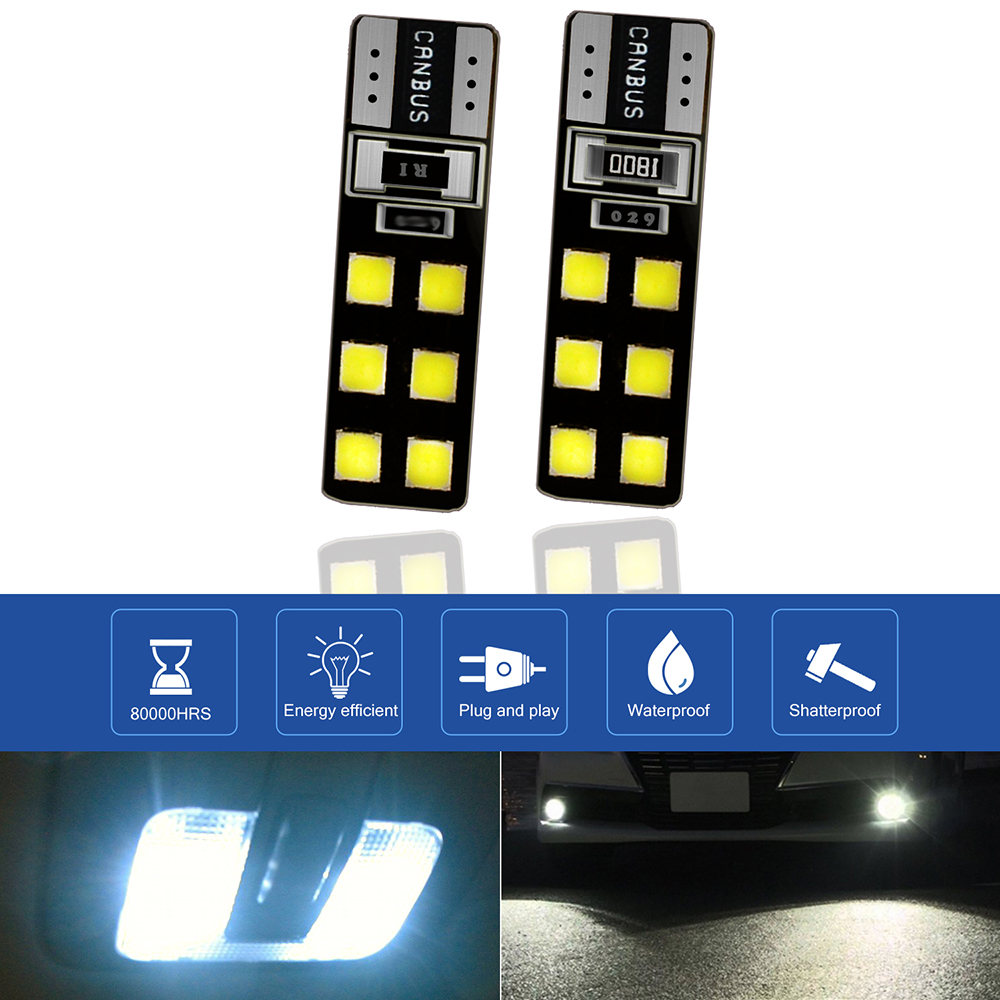 

New T10 12-SMD LED Canbus Error Free Car LED Light Bulb 6000K W5W 194 168 2835