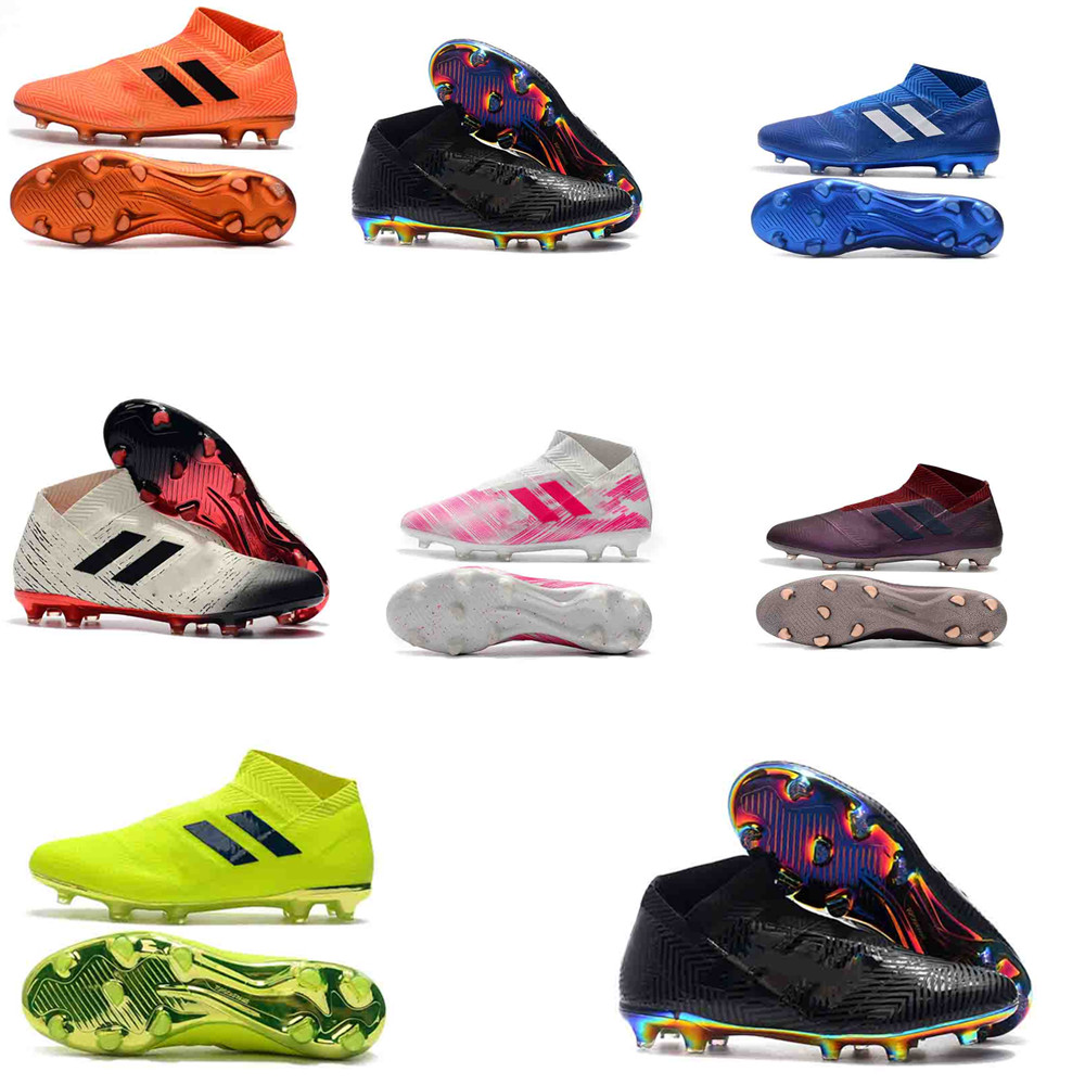 

2019 new mens soccer cleats Nemeziz Messi 18.1 FG soccer shoes Nemeziz 18 chaussures de football boots Nemeziz 18+ FG orange original