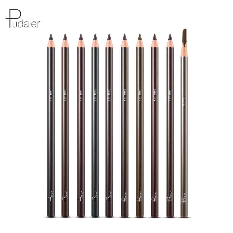 

Pudaier 10 Color Eyebrow Pen Waterproof Long Lasting Hard Head Pencil Microblading Black Brown Eyebrow Pencil Makeup Tool, As picture show