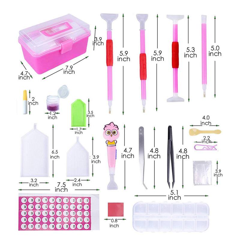 

121pcs New Design 5d Diamond Painting Accessories, Cartoon Led Drill Pen, Diamond Painting Kit Tool for Adults Kids Girls, Dia