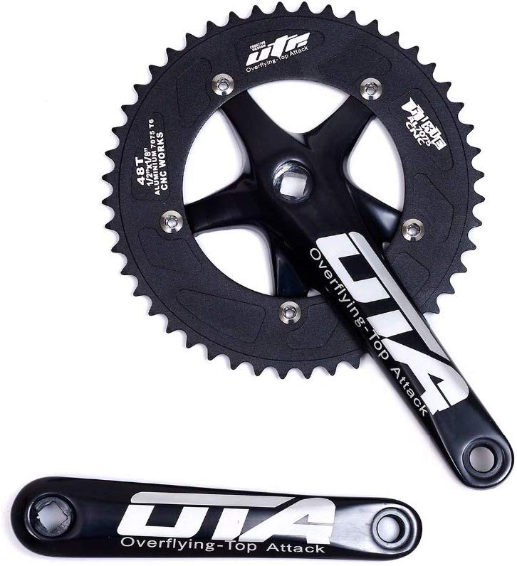 

Single Speed Bicycle Crankset Chainwheel 170mm Crank Arms 130 BCD Chainwheel 48T Fixie Crankset for Single Speed Bike, Fixed Gear Bicycle