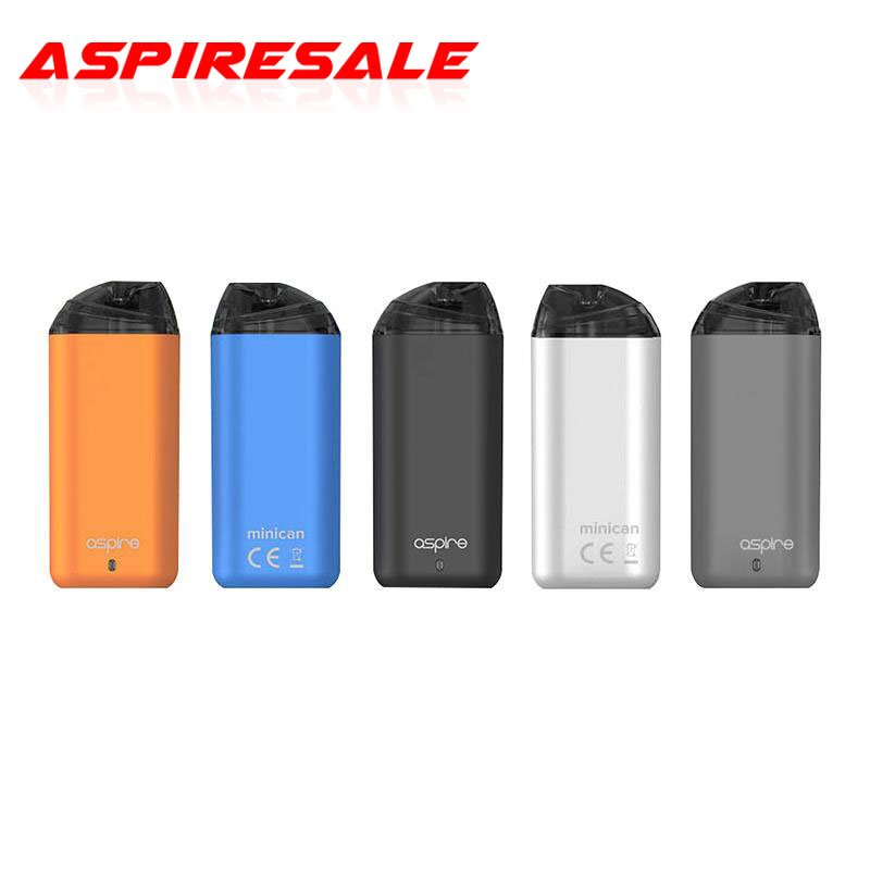 

Authentic Aspire Minican kit Bulit-in 350mah Battery & 2ML Capacity Minican Pod with 1.2ohm Mesh Coil, Black