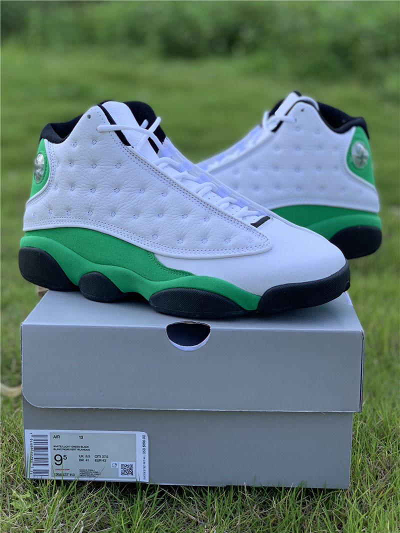 Original Authentic 13 Lucky Green 13S White Black 3M Reflective Real Carbon Fiber Mens Basketball Shoes Trainers Outdoor Sneakers DB6537-113