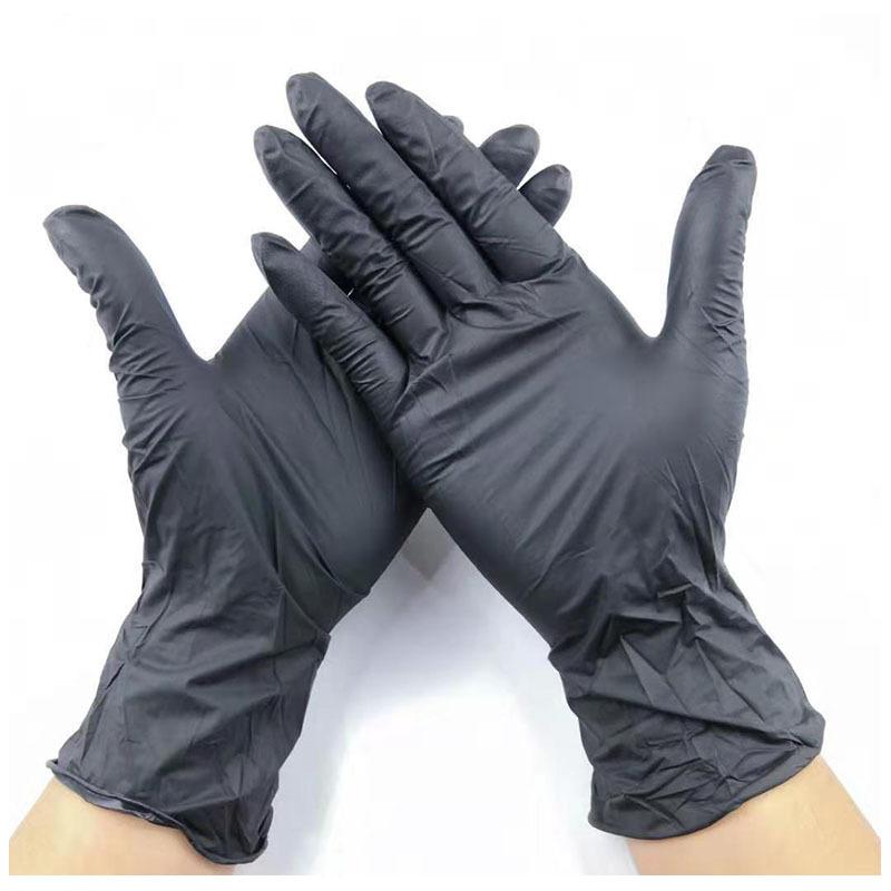 wholesale black disposable gloves nitrile disposable gloves powder free hand gloves for garden household home cleaning tattoo body art-image-552625563