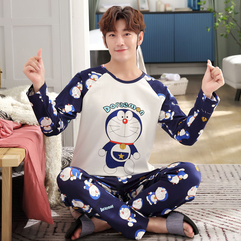 

Yidanna Men Sleep Clothing Autumn Pajamas Set Long Sleeved Sleepwear Male Plus Size Nightwear Cotton Nighty Casual Lounge Suit, Lml5201412
