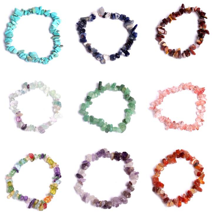 

Natural Healing Crystal Bracelet Sodalite Chip Gemstone 18cm Stretch Bracelet Natural Stone Bracelets Mixed Gemstone Chakra Bracelet