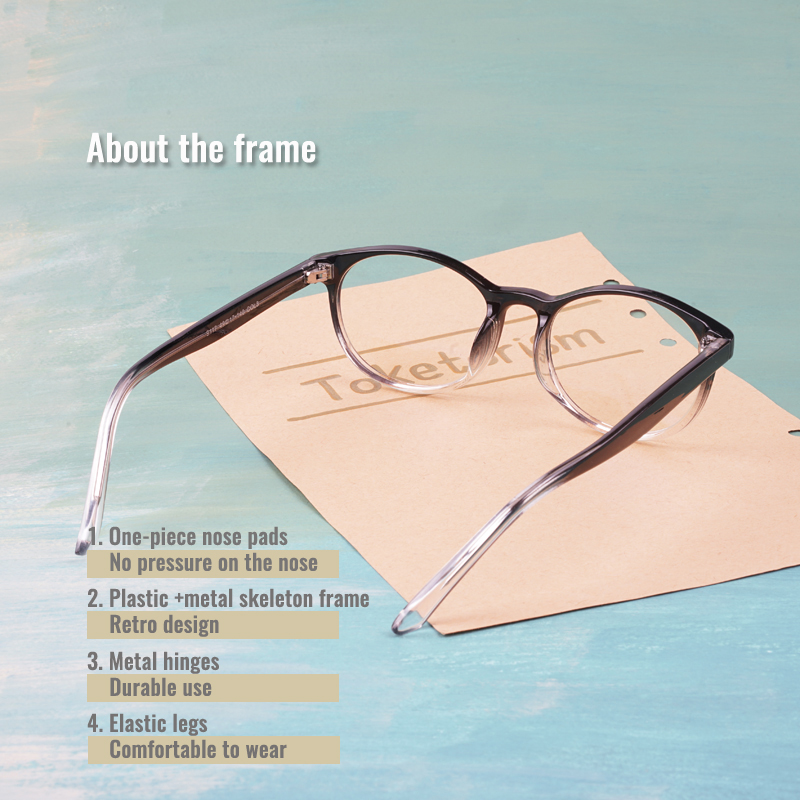 

Wholesale-Toketorism trendy round woman's eyeglasses spectacle frames female plain glsses 7119