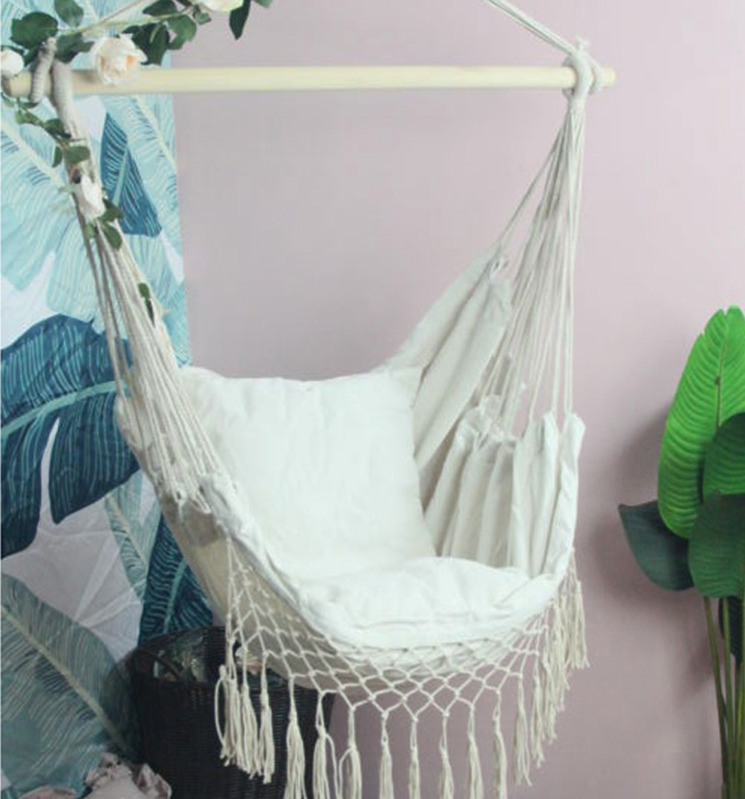 

Nordic style chair rocking chair with cushions indoor terrace swing seat garden hammock