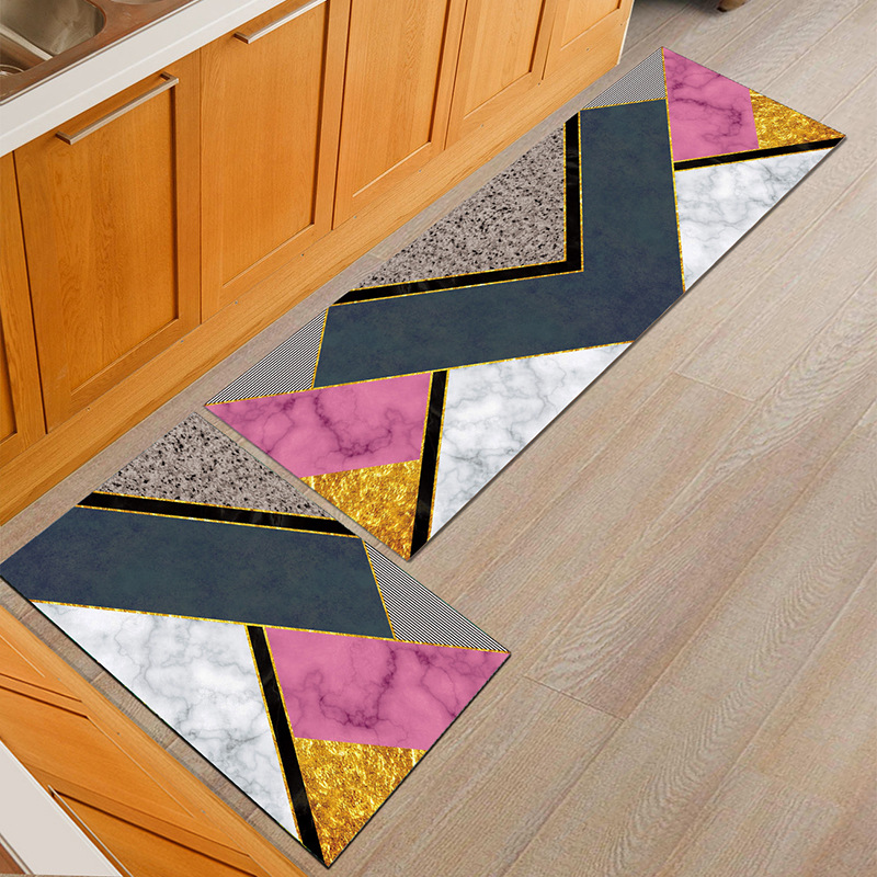 

Zeegle Stripe Kitchen Carpet Home Decor Foot Rug Kids Room Play Mat Absorption Bedside Carpet Anti-slip Hallway Floor Mat, 002