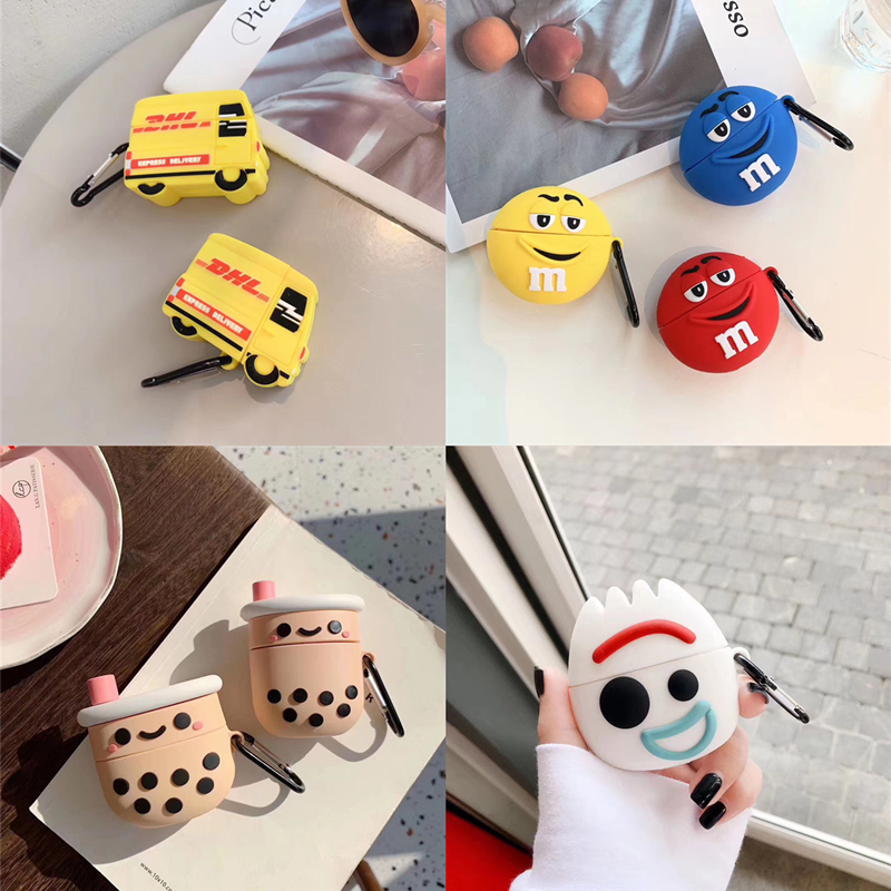

Newest Cute Style Silicone Case Waterproof for Apple AirPods Pro with Metal Buckle Multi Style Optional Earpbuds Case