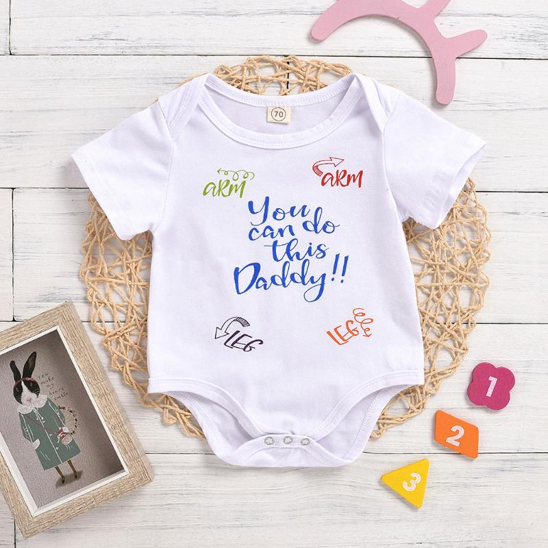 

2020 Infant Baby Girls Clothes Short sleeve Letter Print Clothes Jumpsuit Summer Cute One Piece Romper O-Neck ropa niña, As pic