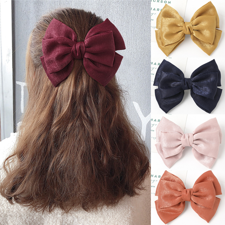 

New Bow hair clip 5 color Girl Velvet bow hair pins Fashion Korean college style hairpin spring clip hair accessories JJ118, Mixed colors