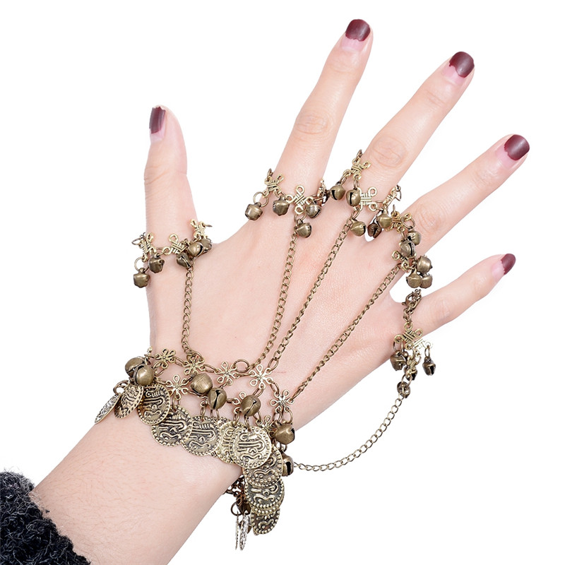 Poignet Main Papillon Design Slave Chain Link Finger Ring Harnais Bracelets