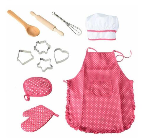 

Quality Fashion Kids Cooking and Baking Game Deluxe Kitchen Chef Set Costume Girl/Boy Chef Aprons