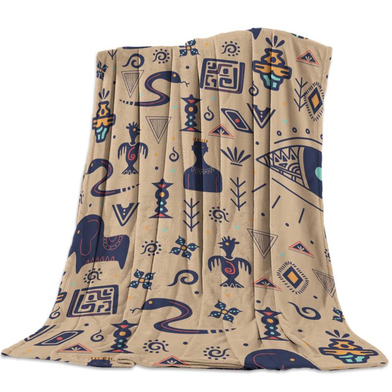 

Fleece Throw Bed Blanket Lightweight Super Soft Cozy Native Elephant Snake Eyes Blanket Gift for Adults Kids