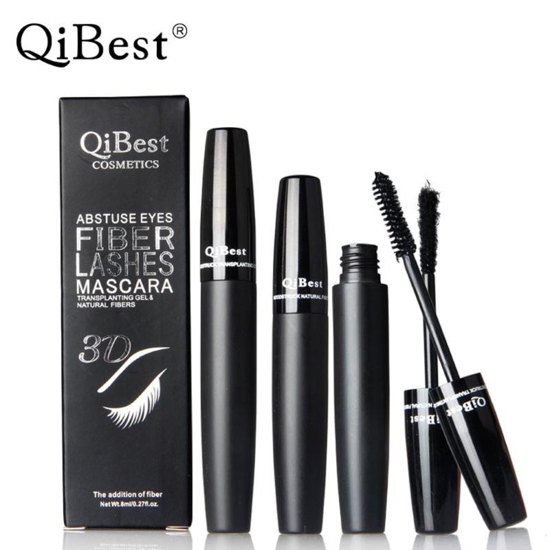

2Pcs Black Mascara 3D Fiber Waterproof Curling Lengthening Eye Lashs Mascara, 01