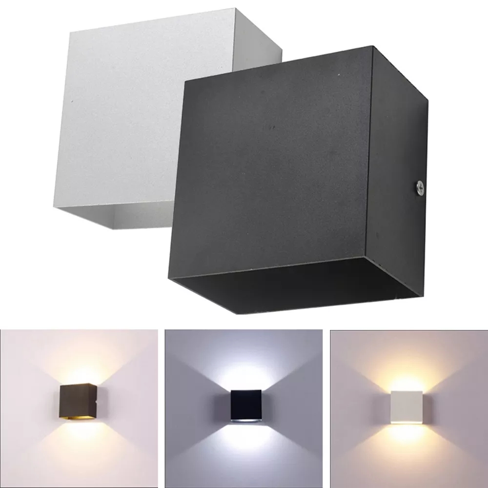 

6W lampada LED Aluminium AC85-265V wall light rail project Square LED wall lamp bedside room bedroom decor arts