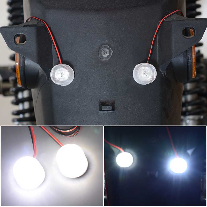Mini Dual Motorcycle Eagle Cat Eye Light 12- 85V Indicator Lamp Tail Warning Signal Light White Constantly Bright Burst Flash-image-445590898