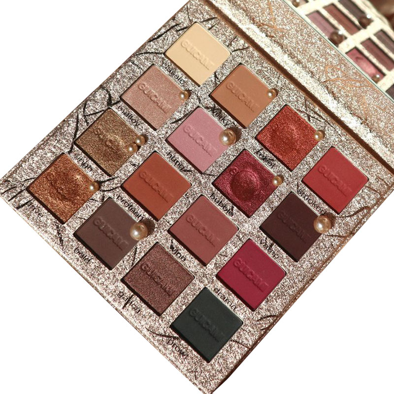 

GUICAMI 16 Color Eyeshadow Palette Smooth Velvet texture pigmented shimmer wet powder eye makeup matte eye shadow cosmetics