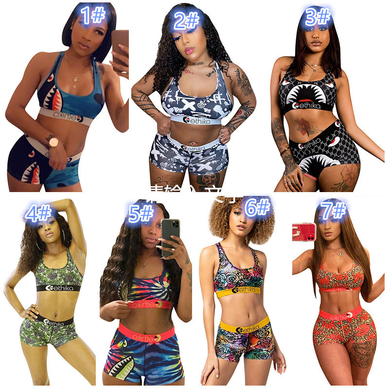 

ethika boxers ethika women Beachwear Bikini women 2 piece ethika set Vest Tank Bras Swimsuit Beach Playsuit Shark Plaid Swim Suits, Mix or remarks