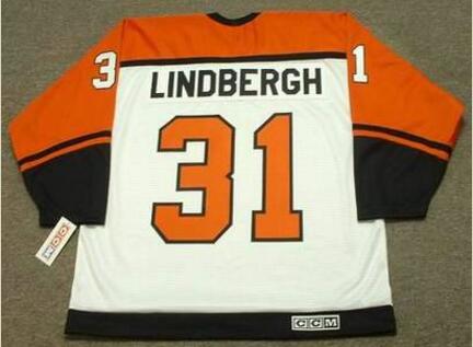 

Custom Men Youth women Vintage #31 PELLE LINDBERGH Philadelphia Flyers 1985 CCM Hockey Jersey Size S- or custom any name or number, White women s-xl