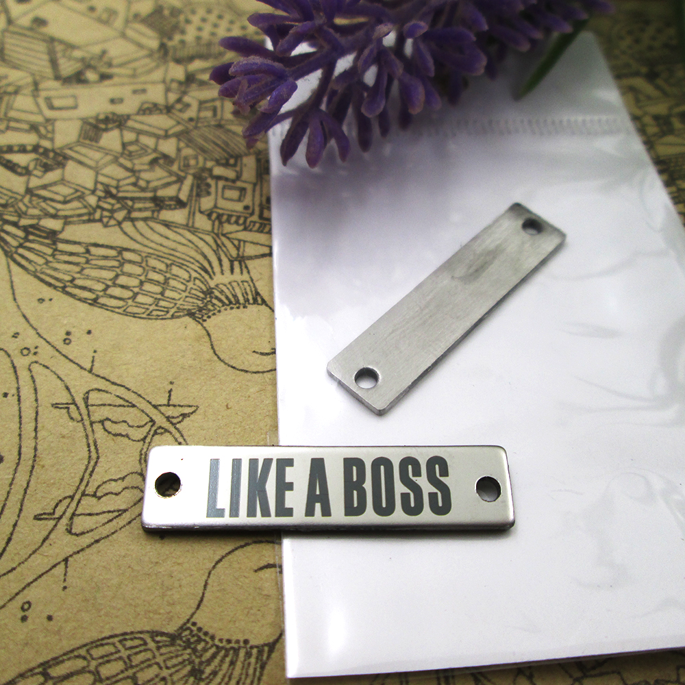 

40pcs--"Like a Boss Connector"stainless steel charms more style for choosing DIY Charms pendants for necklace