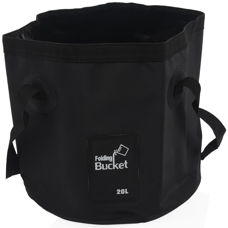 

Folding Bucket Outdoor Fishing Bucket, Black 20L