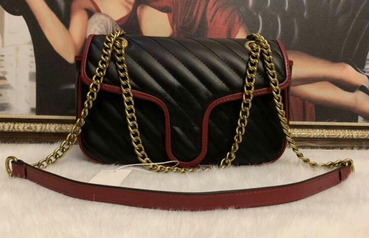 

Hot Sale Top Quality Designer Women marmont Bags Handbags Wallets Leather Chain Bag Crossbody Shoulder Bags Messenger Tote Bag women 5colors, Red