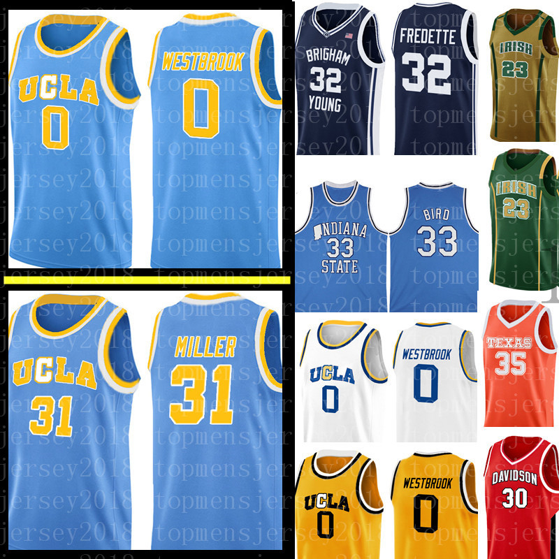 

UCLA Reggie 31 Miller Russell 0 Westbrook Jersey Indiana State Jimmer 32 Fredette Brigham Young Cougars Basketball Colleges, Ncaa {niaobo}