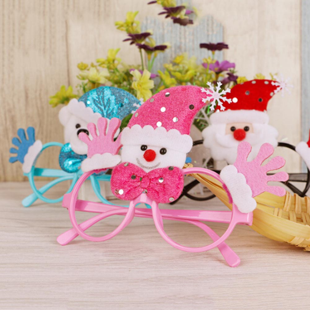 

Lovely Christmas Decorative Glasses Frame Multi-pattern Santa Claus Snowman Deer Bear New Year Decoration Kids Children Gift