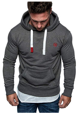 2019 autumn and winter new fashion men's solid color hooded sweater sports hoodie casual jacket WGWY145