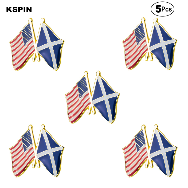 

U.S.A & Scotland Brooches Lapel Pin Flag badge Brooch Pins Badges, Black