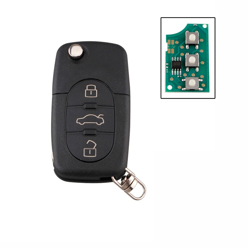 

3Buttons Remote key For AUDI 433Mhz ID48 Chip For A3 A4 A6 A8 Old Models 4D0 837 231 A 4D0837231A Original remote control, Black